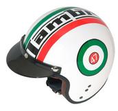 View Item New Heritage Lambretta Italian Target Open Faced Peaked Scooter Helmet White